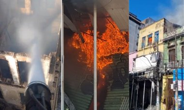 Incêndio atinge casarão e loja de roupas na Avenida Sete de Setembro, em Salvador; veja fotos