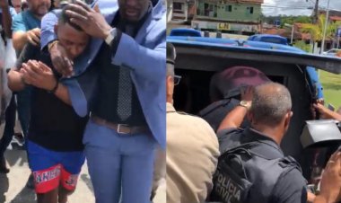 Sob protesto, Bispo Zadoque e motorista de cantora gospel deixam fórum após audiência de custódia