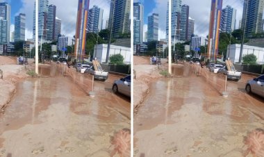 Rompimento de adutora causa transtornos na Lucaia e região