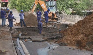 Cinco bairros de Salvador ficam sem água após abertura de cratera na Via Expressa