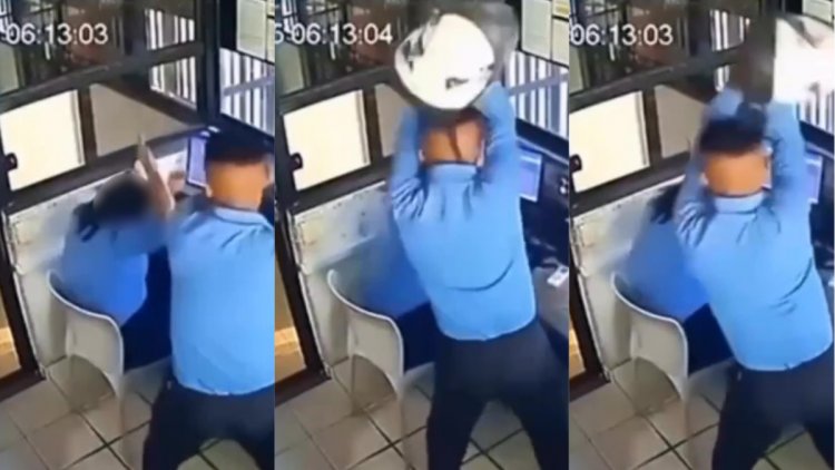 Vídeo: Mulher é agredida com capacete por colega de trabalho em Salvador