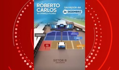 Produção divulga mapa do show de Roberto Carlos em Salvador e distância do palco para área gratuita gera críticas na web